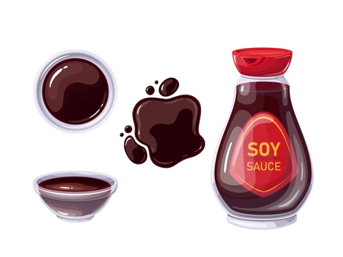 Soy sauce icons for design vector