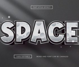 Space dark text effect editable vector