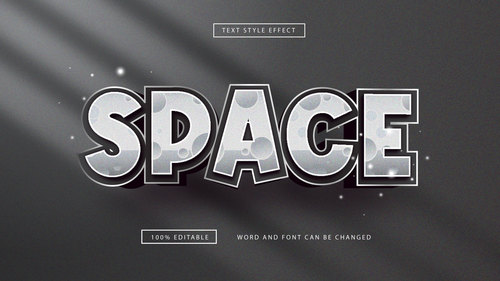 Space dark text effect editable vector