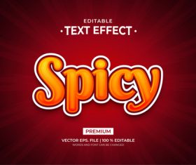 Spicy text effect editable vector