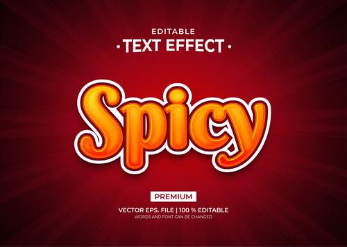Spicy text effect editable vector