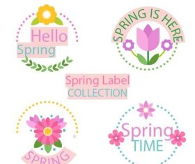 Sping label collection vector