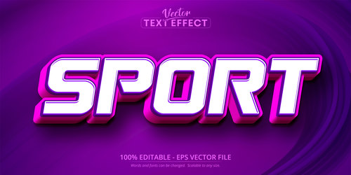 Sport font 3d editable text style effect vector
