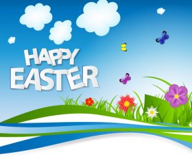 Spring background happy easter vector