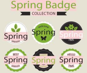 Spring badge collection vector
