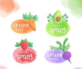 Spring label collection vector