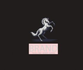 Stand horse logo design vector