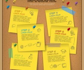 Sticky note wall concept infographic vector