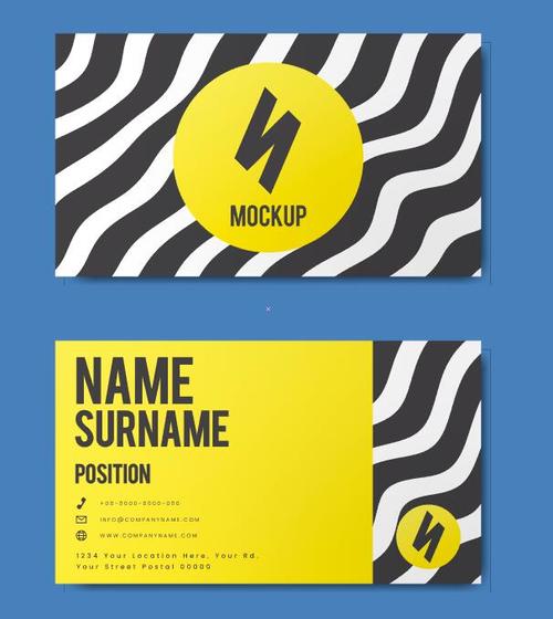 Striped cover business card vector