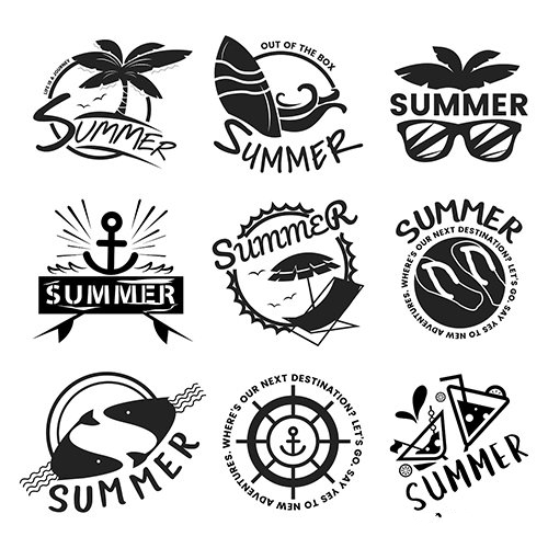 Summer and holiday typography illustration vector