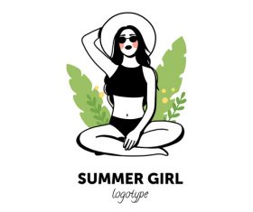 Summer girl logo vector