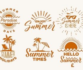 Summer labels set vector