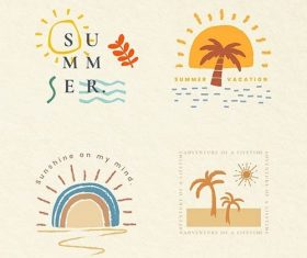 Summer vacation colorful badges vector