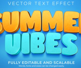 Summer vibes 3d effect text design vector