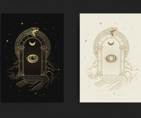 Supernatural astrologer phenomenon style design vector