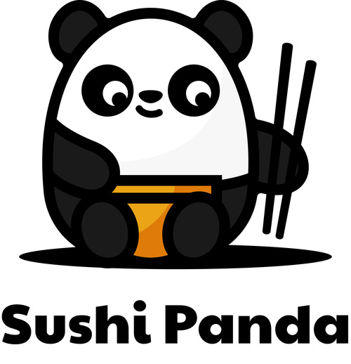 Sushi panda logo vector