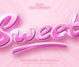 Sweet editable text effect vector