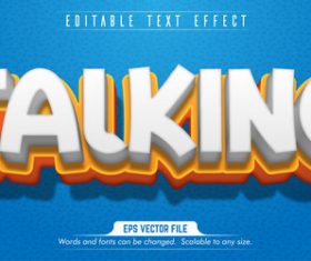 Talking editable text style effect vector