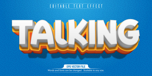 Talking editable text style effect vector