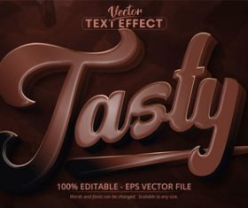 Tasty font 3d editable text style effect vector