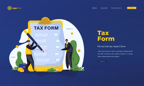 Tax form illustrations vector