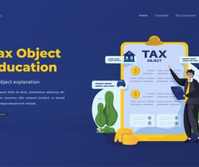 Tax object education illustrations vector