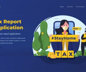 Tax report application illustrations vector