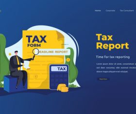 Tax report illustrations vector