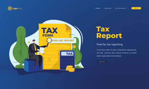Tax report illustrations vector