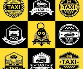 Taxi retro style emblems vector