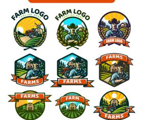 Template farm logo vector