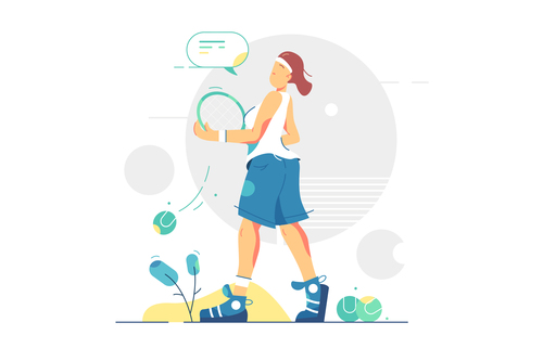 Tennis player graphic design vector