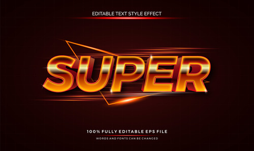 Text effect editable super vector