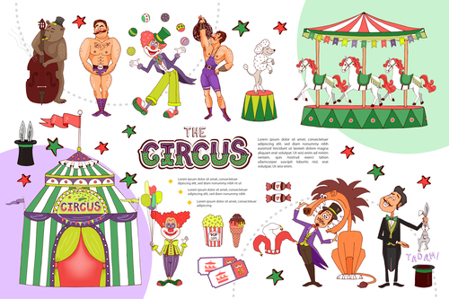 The circus cartoon illustration vector