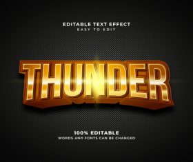 Thunder style text effect editable vector