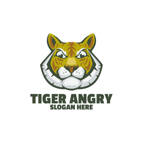 Tiger angry logo vector