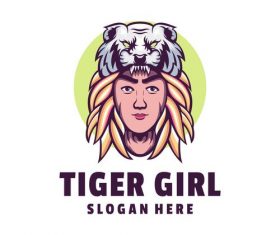 Tiger girl logo vector