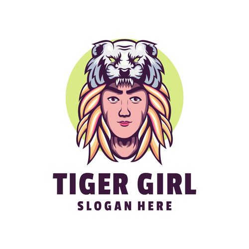 Tiger girl logo vector