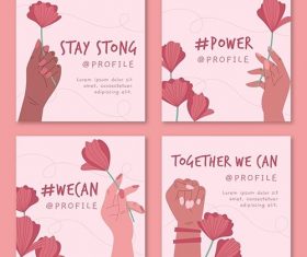 Together we can instagram posts vector