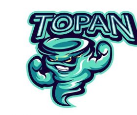 Topan mascot esport logo vector