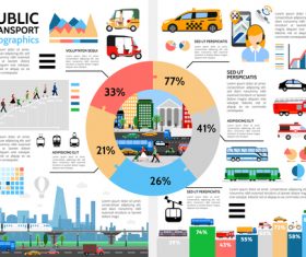 Traffic vehicle and traffic information icon vector