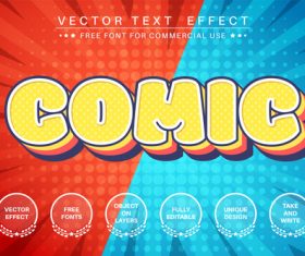 Two-color background editable text style effect vector