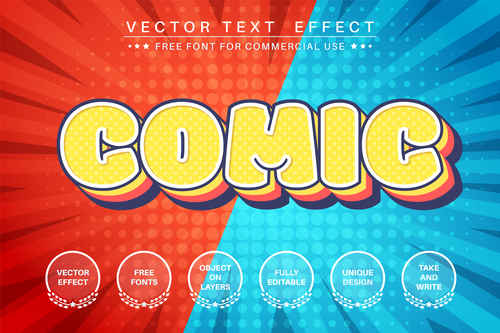 Two-color background editable text style effect vector