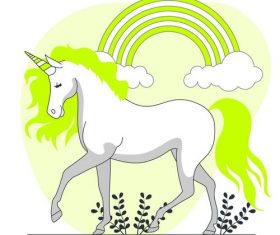 Unicorn hand drawn illustration vector