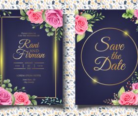 Unique wedding invitation card vector