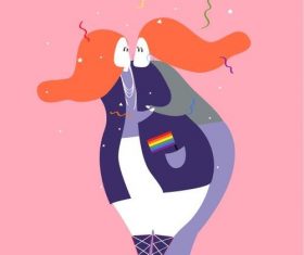 Valentines day cartoon illustration vector