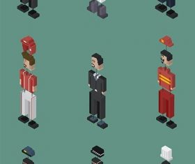 Vector set of men and professions