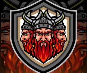 Viking warrior mascot emblem vector