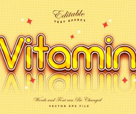 Vitamin font 3d editable font text effect vector