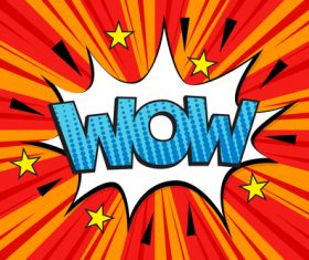 WOW comic style zoom pattern vector